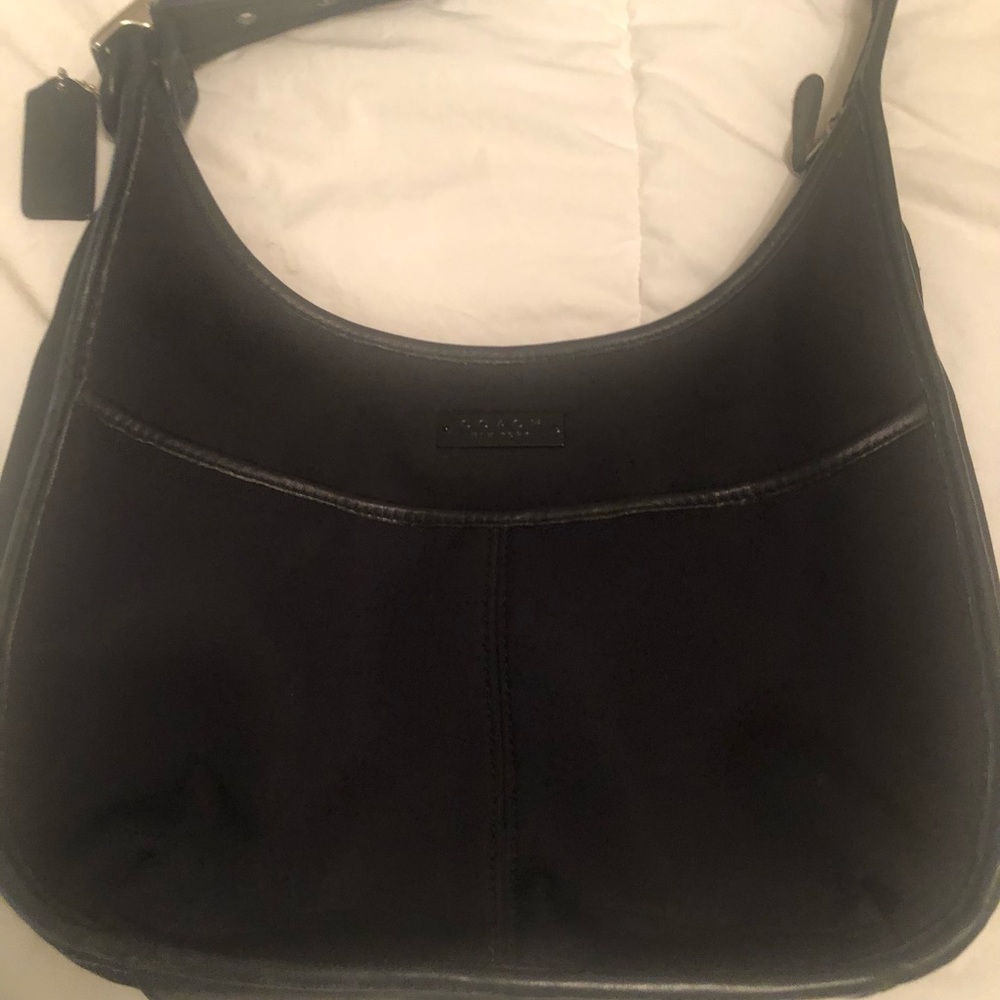 Vintage Coach Microfiber black bag